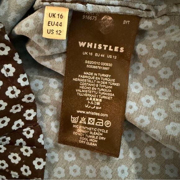 Whistles Blue Daisy Print Frill Blouse - Picture 6 of 10